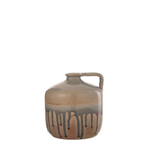 JUG HANDLE CERAMIC BEIGE/GREY SMALL