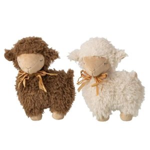 SHEEP BOW POLYESTER BROWN/BEIGE ASSORTMENT OF 2