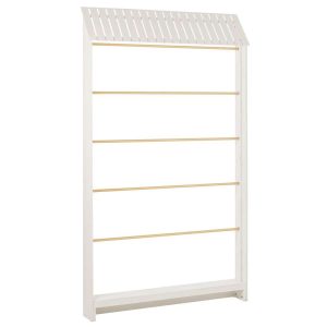 LADDER SHELF BALL DISPLAY WOOD WHITE/GOLD