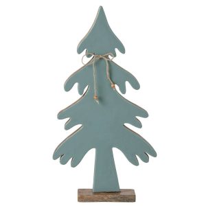 PINE TREE BOW MANGO WOOD NATURAL/TURQUOISE LARGE