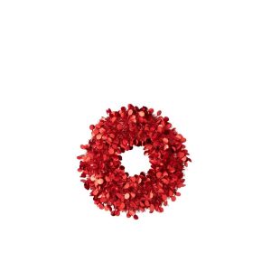 WREATH SPARKLING POLYSTYRENE RED SMALL
