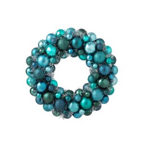 WREATH CHRISTMAS BAUBLES PS BLUE/DARK GREEN