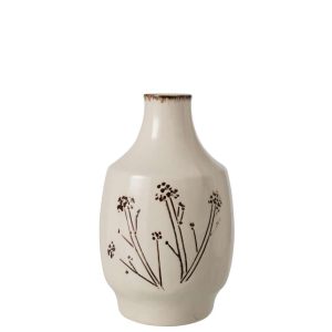 VASE FLOWERS PORCELAIN WHITE/BLACK MEDIUM