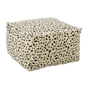 POUFFE DALMATIAN PATTERN POLYESTER WHITE/BLACK
