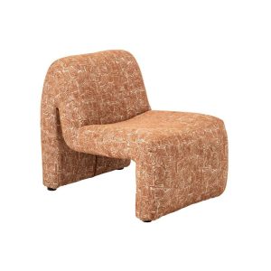 LOUNGE CHAIR MARGO PLYWOOD/FABRIC RUST BROWN