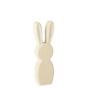 RABBIT STANDING PAULOWNIA WOOD WHITE SMALL