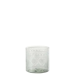 HURRICANE PATTERN GLASS TRANSPARENT/WHITE SMALL