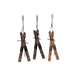 HANGER SKIS METAL DARK BROWN/BLACK ASSORTMENT OF 3
