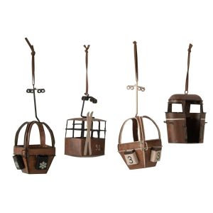 HANGER CABLE CARS METAL DARK BROWN/BLACK ASSORTMENT OF 4