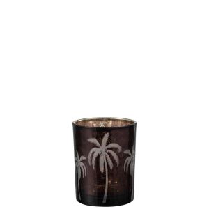 HURRICANE PALM TREE GLASS BROWN MEDIUM