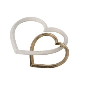 HEART METAL GOLD/WHITE