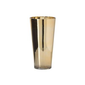 CANDLE HOLDER GLASS GOLD LARGE