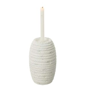 CANDLEHOLDER CRETA NARROW CEMENT WHITE
