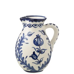 PITCHER GRANADA CERAMIC WHITE/COBALTO BLUE LARGE