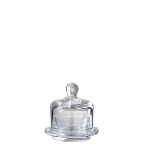 BUTTER DISH ROUND GLASS TRANSPARENT