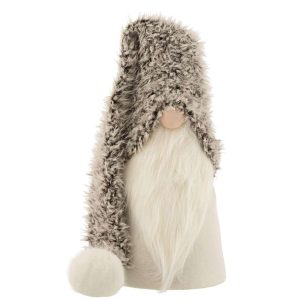 SANTA CLAUS WINTER POLY/TEXTILE GREY LARGE