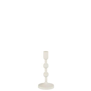 CANDLEHOLDER BALLS ALUMINIUM WHITE LARGE