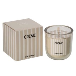 SCENTED CANDLE CREME WAX LIGHT BEIGE LARGE