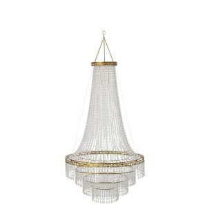 LAMP SHADE CHANDELIER ACRYLIC TRANSPARENT/GOLD LARGE
