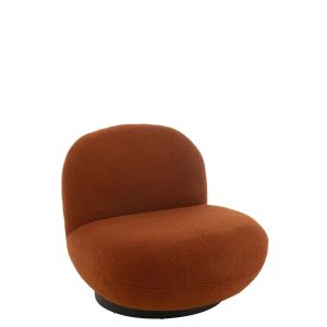 LOUNGE CHAIR SNOW POPLAR WOOD/FOAM ORANGE/BLACK