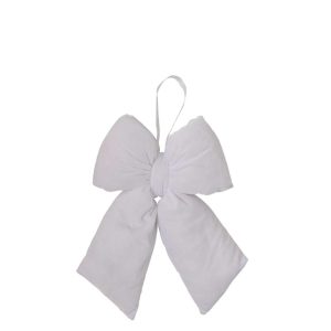 HANGER BOW VELVET WHITE MEDIUM