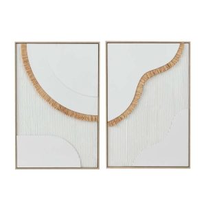 PAINTING STRAW CANVAS WHITE ASSORTMENT OF 2