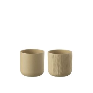 FLOWERPOT GEN CERAMIC BEIGE SMALL ASSORTMENT OF 2