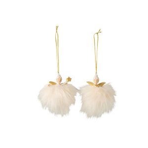 HANGER ANGEL POLYRESIN GOLD/LIGHT BEIGE ASSORTMENT OF 2