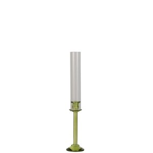CANDLE HOLDER CRYSTAL GREEN