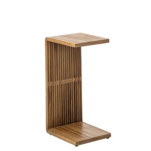 SIDE TABLE SLATED RECYCLED WOOD NATURAL