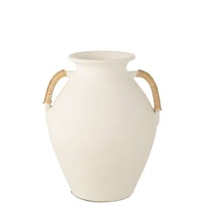 VASE LEO TERRACOTTA WHITE/NATURAL