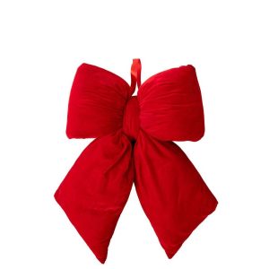 HANGER BOW VELVET CHRISTMAS RED LARGE