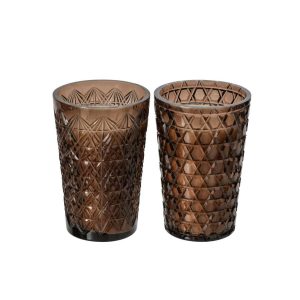 SCENTED CANDLE VICTOR & VICTOIRE WAX BROWN LARGE ASSORTMENT OF 2