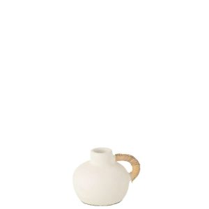 VASE POT LEO TERRACOTTA WHITE/NATURAL