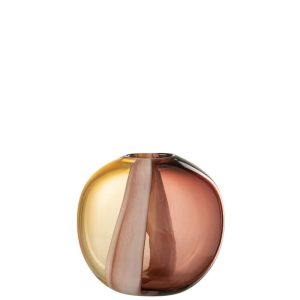 VASE ARUN GLASS BROWN/YELLOW SMALL