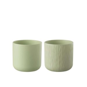 FLOWERPOT GEN CERAMIC PISTACHE LARGE ASSORTMENT OF 2