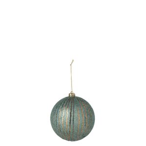CHRISTMAS BAUBLE POLYSTYRENE GOLD/AZURE BLUE