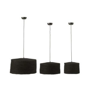 SET OF 3 HANGING LAMP MOONJ GRASS BLACK