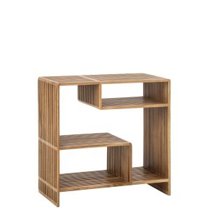 BOOKCASE SLATED RECYCLED WOOD NATURAL