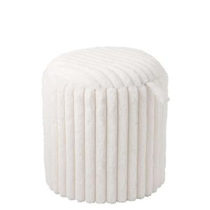 POUFFE + LID RIBBED MDF WHITE