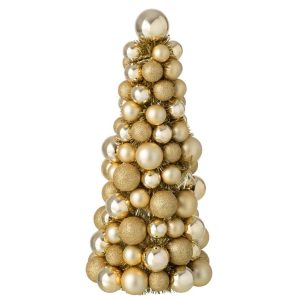 CONE CHRISTMAS BAUBLES PS GOLD