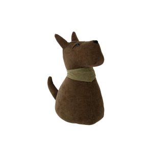 DOORSTOP DOG POLYESTER DARK BROWN/OLIVE