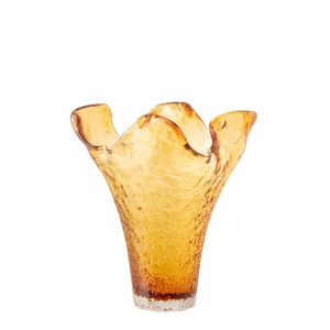 VASE IRREGULAR GLASS CARAMEL LARGE