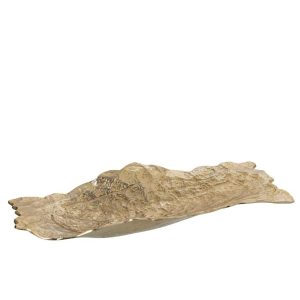 DECORATIVE DISH IRREGULAR ALUMINIUM GOLD