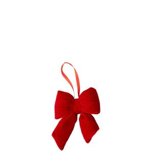 HANGER BOW VELVET CHRISTMAS RED SMALL