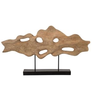 ABSTRACT DECORATION ON BASE MANGO WOOD NATURAL/BLACK
