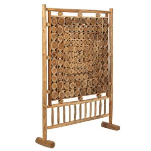 ROOM DIVIDER TRUNK SLICES TEAK WOOD NATURAL