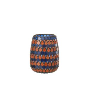 HURRICANE MOSAIC DROP GLASS ORANGE/BLUE MEDIUM