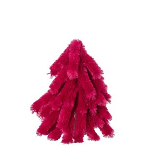 CHRISTMAS TREE FLUFFY POLYESTER FUCHSIA SMALL