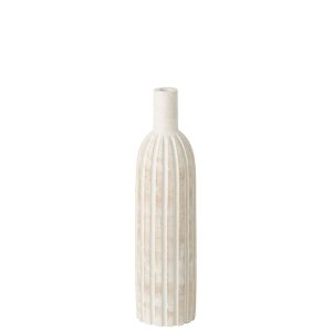 VASE BOTTLE PAULOWNIA WOOD WHITE